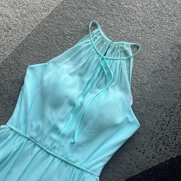 Morilee Madeline Gardner Mint Chiffon Zipper Back Evening Gown - Picture 3 of 7